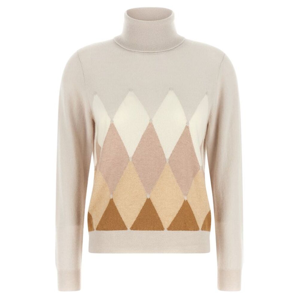 Ballantyne Women 'New Diamond' Turtleneck Sweater With Diamond Intarsia